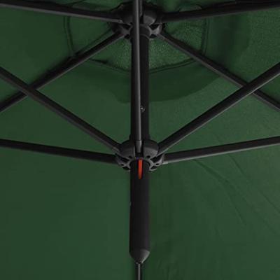 VidaXL Parasol dubbel met stalen paal 600 cm groen
