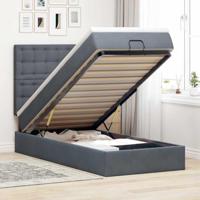 Ottoman bed met matrassen 90x200cm fluweel donkergrijs - thumbnail