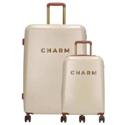 Charm London Capetown Travel Trolley Set-Beige