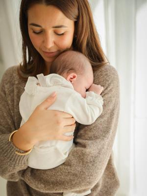 Set van 2 babyslaappakje geboorte meisje in fluweel / velours ENVIE DE FRAISE personaliseerbaar ecru