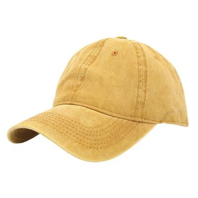 LGT JWLS Effen Baseball Cap met Faded Look - Geel LGT JWLS Effen Baseball Cap met Faded Look - Geel