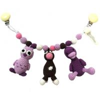 natureZOO Trolley Mobile - Mrs. Owl, Mrs. Muh and Miss Duck hangend babyspeelgoed - thumbnail