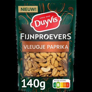 Duyvis Fijnproevers Notenmix Paprika 140 g bij Jumbo Duyvis Fijnproevers Notenmix Paprika 140 g bij Jumbo