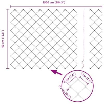 VidaXL Kettenschakelhek grijs 25 x 0,4 m staal