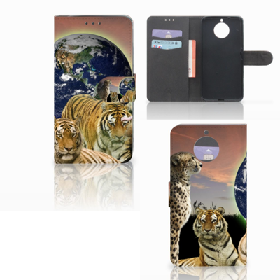 Motorola Moto G5S Plus Telefoonhoesje met Pasjes Roofdieren