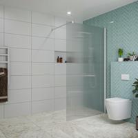 Fortifura Galeria inloopdouche - 110x200cm - ribbelglas - wandarm - mat wit SW915253/SW797906 - thumbnail