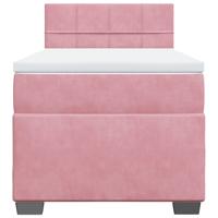Boxspring met matras fluweel roze 90x190 cm - thumbnail