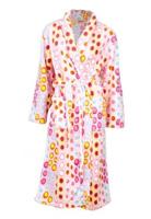 Roze bolletjes badjas / lange badjas - M - thumbnail