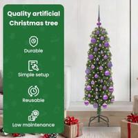 VidaXL Kunstkerstboom groen 120 cm pvc en staal en kunststof - thumbnail