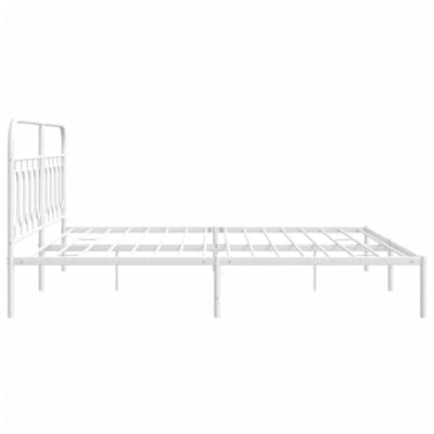 Bedframe met hoofdbord metaal wit 200x200 cm