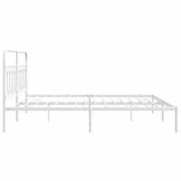 Bedframe met hoofdbord metaal wit 200x200 cm - thumbnail