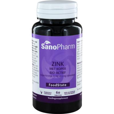 SanoPharm Zink 15mg & koper 1mg 60 Tabletten