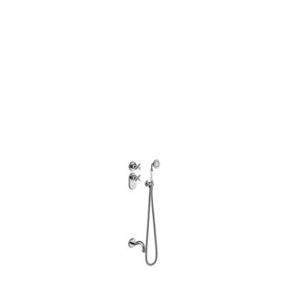 Badkraan Tres Clasic Thermostatisch Inbouw Incl. Handdouche Chroom - thumbnail