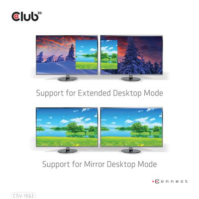 CLUB3D Type-C Universeel (2x 4K60Hz +1x 4K30Hz), oplaad Docking Station 60W DisplayLink® gecertificeerd en DP alt modus - kensington lock CLUB3D Type-C Universeel (2x 4K60Hz +1x 4K30Hz), oplaad Docking Station 60W DisplayLink® gecertificeerd en DP alt modus - kensington lock