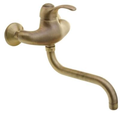 Inbouw Wastafelmengkraan Sapho Kirké 1-hendel Uitloop Gebogen 20 cm Brons