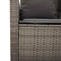 6-delige Loungeset met kussens poly rattan grijs - thumbnail