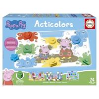 Acticolors - Educatief spel - EDUCA - Peppa Pig - Stapelen van gekleurde fiches en vormen - Vanaf 2 jaar - thumbnail