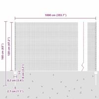VidaXL Hek met paal groen 1,2 x 10 m staal en pvc - thumbnail