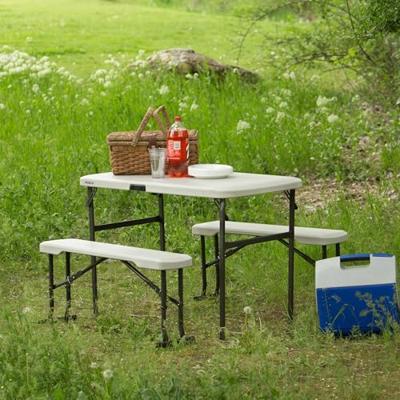Tafel met stoelen Lifetime Crème 106 x 61 x 74 cm - thumbnail