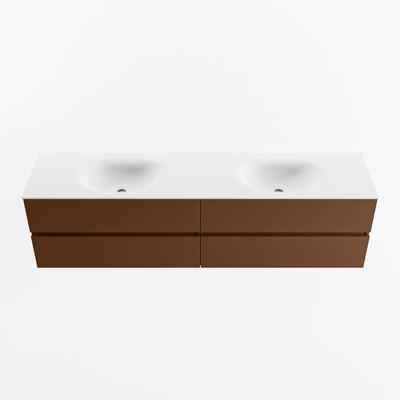 MONDIAZ VICA 190cm badmeubel onderkast Rust 4 lades. Wastafel MOON dubbel 2 kraangaten, kleur Talc.