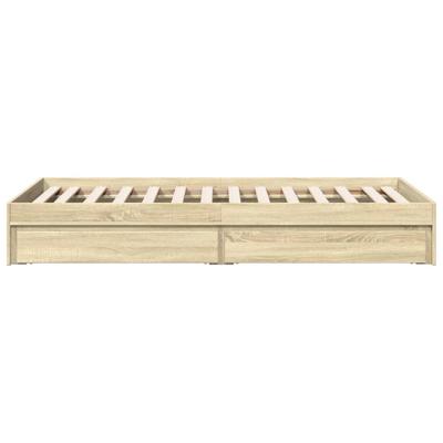 Bedframe met lades bewerkt hout sonoma eikenkleurig 100x200 cm
