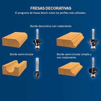 Set groeffrezen, 1/4 inch schacht, 6-delig Bosch Accessories 2607017467
