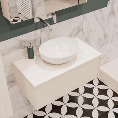 Mondiaz Lush Barco badmeubel underlayment 80 cm 1 lade mdf 1 waskom midden zonder kraangat Mondiaz Lush Barco badmeubel underlayment 80 cm 1 lade mdf 1 waskom midden zonder kraangat