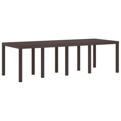 Tuin Tafel Bruin 250x100x73 cm Poly Rattan
