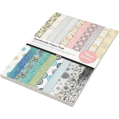 Creativ Company Papierblok bloemen met handgemaakt papier, 20 vellen