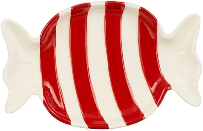 House of Seasons bord keramiek celebration snoep 15.5x10x2cm rood, wit