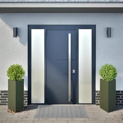 VidaXL Plantenbakken 2 st driehoek 40x34,5x70 cm staal olijfgroen