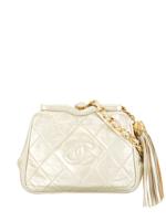 Chanel Pre-Owned 1990s tassel chain shoulder bag - White - thumbnail