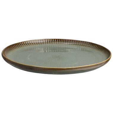 Dinerbord Camille - groen - stoneware - Ø25,5 cm - Leen Bakker