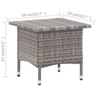 VidaXL Theetafel 50x50x47 cm poly rattan grijs - thumbnail