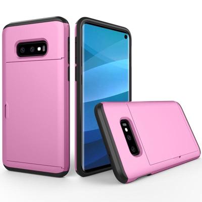 Schokbestendig robuuste Armor beschermende case voor Galaxy S10e met kaartsleuf (roze)