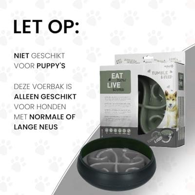 Eat Slow Live Longer Tumble Feeder Grey