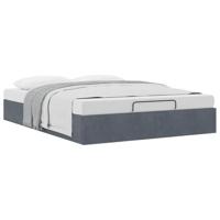 Ottoman bedframe zonder matras 140x190 cm fluweel donkergrijs - thumbnail
