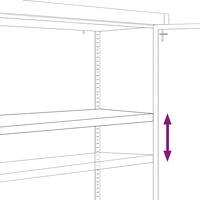 Archiefkast 90x40x105 cm staal lichtgrijs - thumbnail