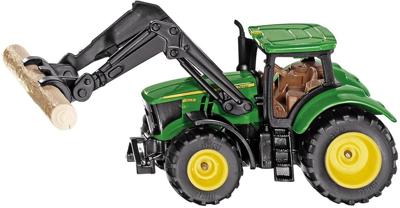 Siku 1540 John Deere 6215R Tractor met Boomgrijper + Boomstam