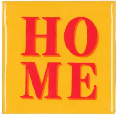 Daan Kromhout Design tegeltje keramiek home 10x10cm yellow