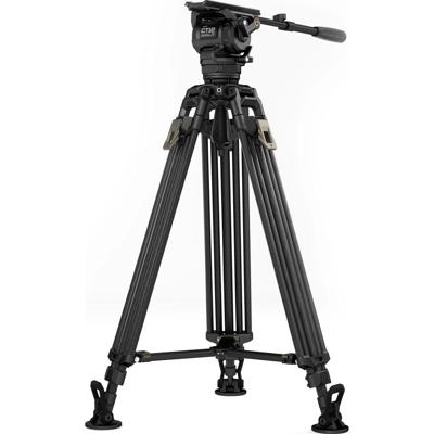 Tilta 75mm Cine Fluid Head with 2-Stage One Touch Carbon Fiber Tripod Legs - Space Gray