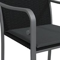 Tuinstoelen 2 st met kussens 56x59x84 cm poly rattan zwart - thumbnail