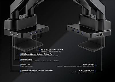 Manhattan 461887 Monitor-tafelbeugel 2-voudig 43,2 cm (17) - 81,3 cm (32) Zwart Kantelbaar en zwenkbaar Manhattan 461887 Monitor-tafelbeugel 2-voudig 43,2 cm (17) - 81,3 cm (32) Zwart Kantelbaar en zwenkbaar