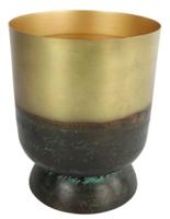 Countryfield bloempot avelon l groen/messingkleurig 31 cm | 2 stuks - thumbnail