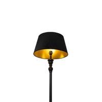 QAZQA Vloerlamp met 45 cm kap zwart met gouden binnenkant - Classico - thumbnail