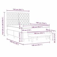 Boxspring Bed met Matras & Bank Lichtgrijs 140x190 cm Fluweel - thumbnail