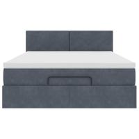 Ottoman bed met matras en LED's 140x200cm fluweel donkergrijs - thumbnail