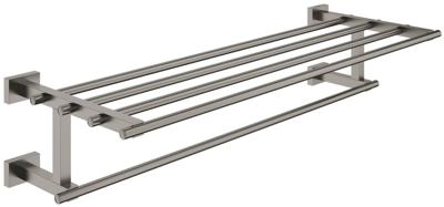 Handdoekhouder GROHE Essentials Cube 2 Armig Hard Graphite Geborsteld