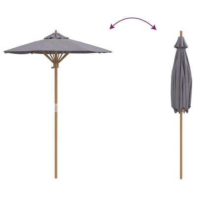 VidaXL Tuinparasol donkergrijs ø 270 x 260 cm bamboe VidaXL Tuinparasol donkergrijs ø 270 x 260 cm bamboe