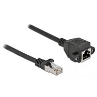 Delock 86998 RJ45 Netwerkkabel, patchkabel CAT 6A S/FTP 0.25 m Zwart 1 stuk(s) - thumbnail
